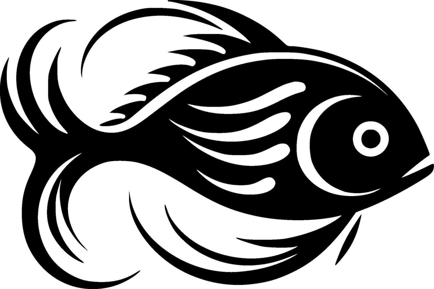 Fish, Minimalist and Simple Silhouette - illustration vector
