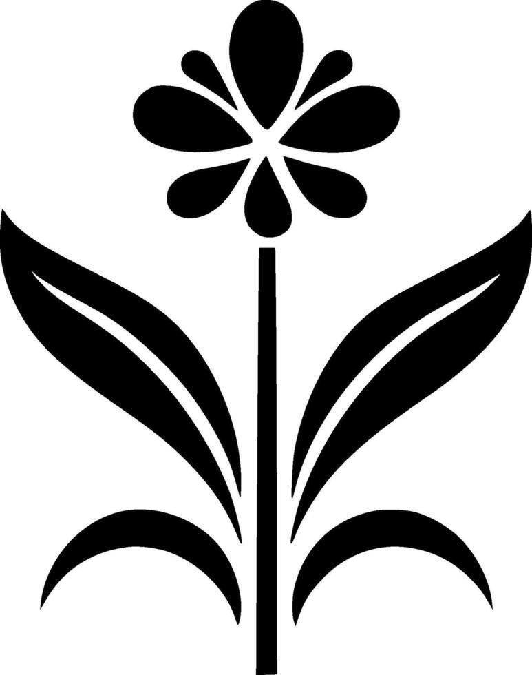 Flower - Black and White Isolated Icon - illustration vector