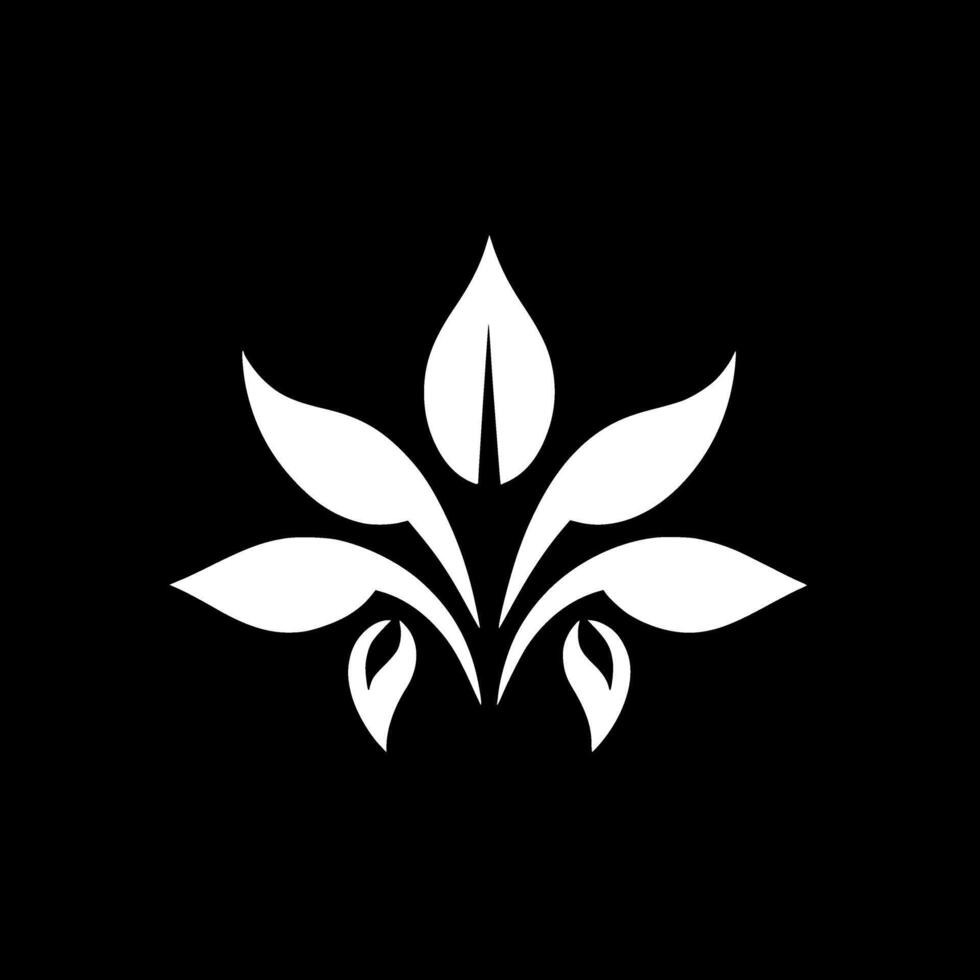 Flower - Black and White Isolated Icon - illustration vector