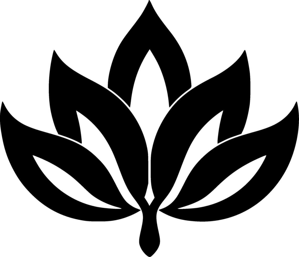 Flower - Black and White Isolated Icon - illustration vector
