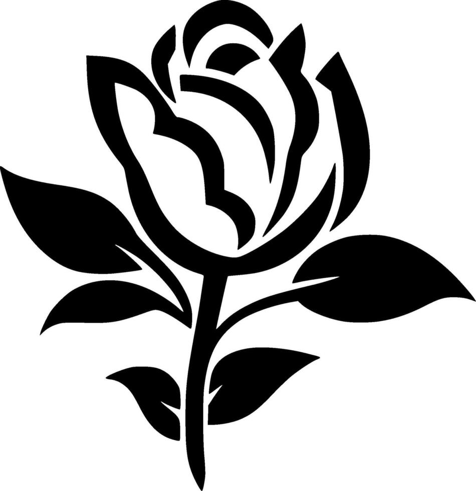 Flower - Black and White Isolated Icon - illustration vector