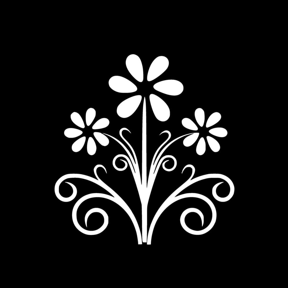 Flowers, Minimalist and Simple Silhouette - illustration vector