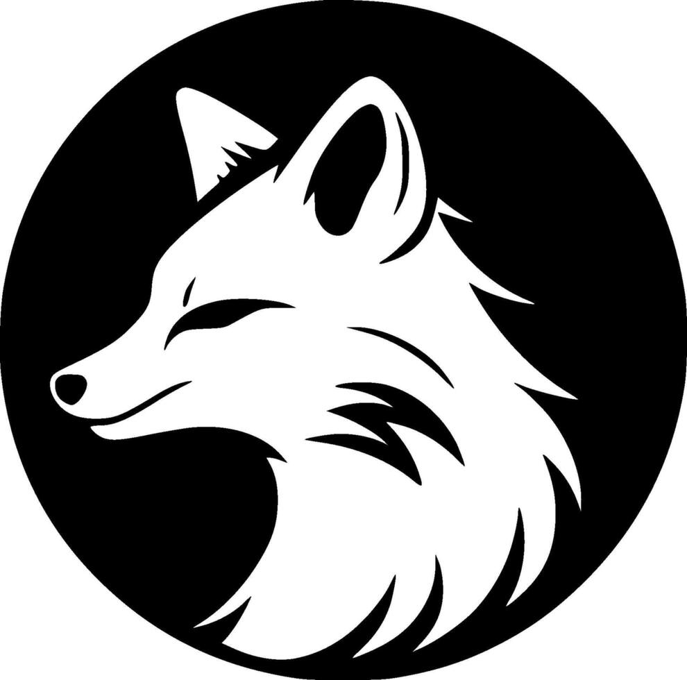Fox, Black and White illustration vector