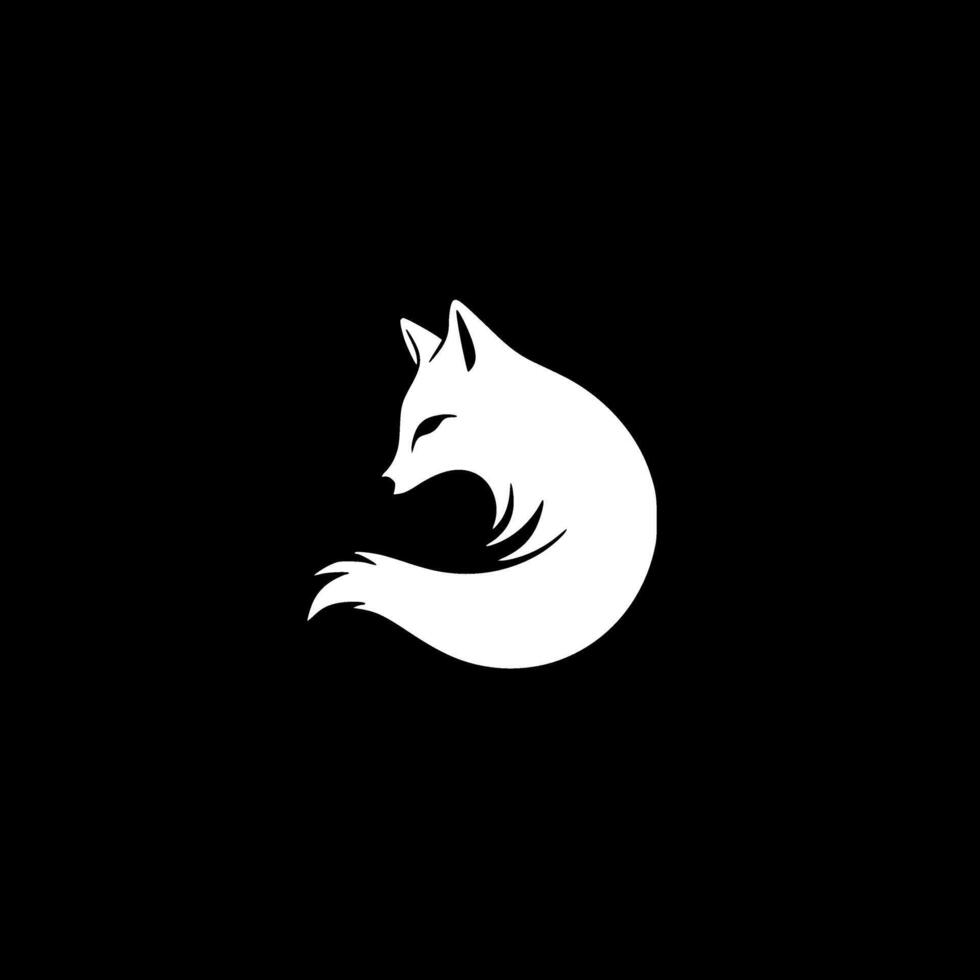 Fox, Black and White illustration vector