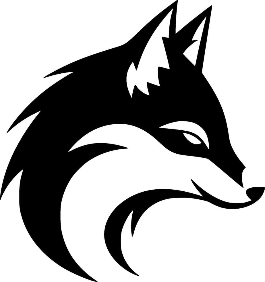 Fox, Black and White illustration vector