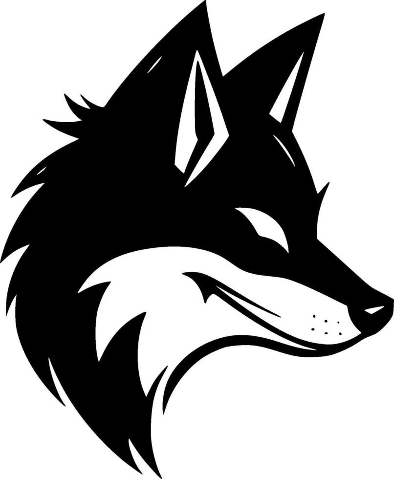 Fox, Black and White illustration vector