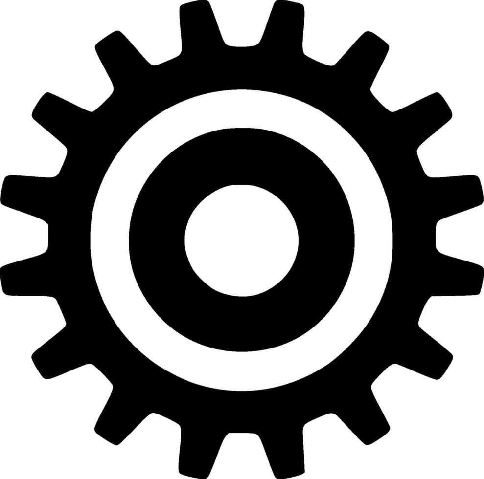 Gear, Minimalist and Simple Silhouette - illustration vector