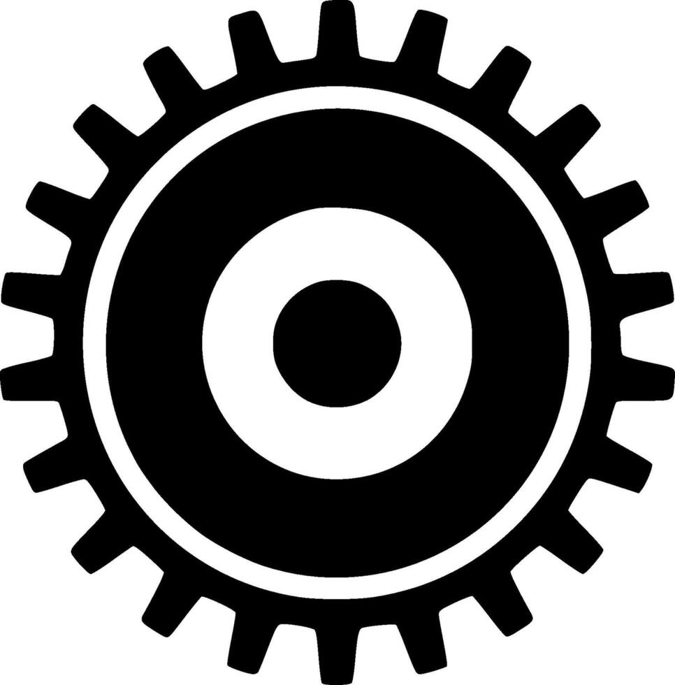 Gear - Black and White Isolated Icon - illustration vector