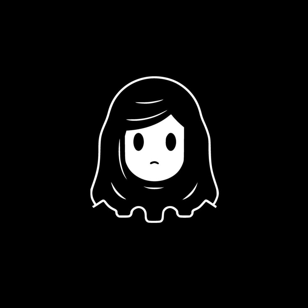 Ghost - Black and White Isolated Icon - illustration vector