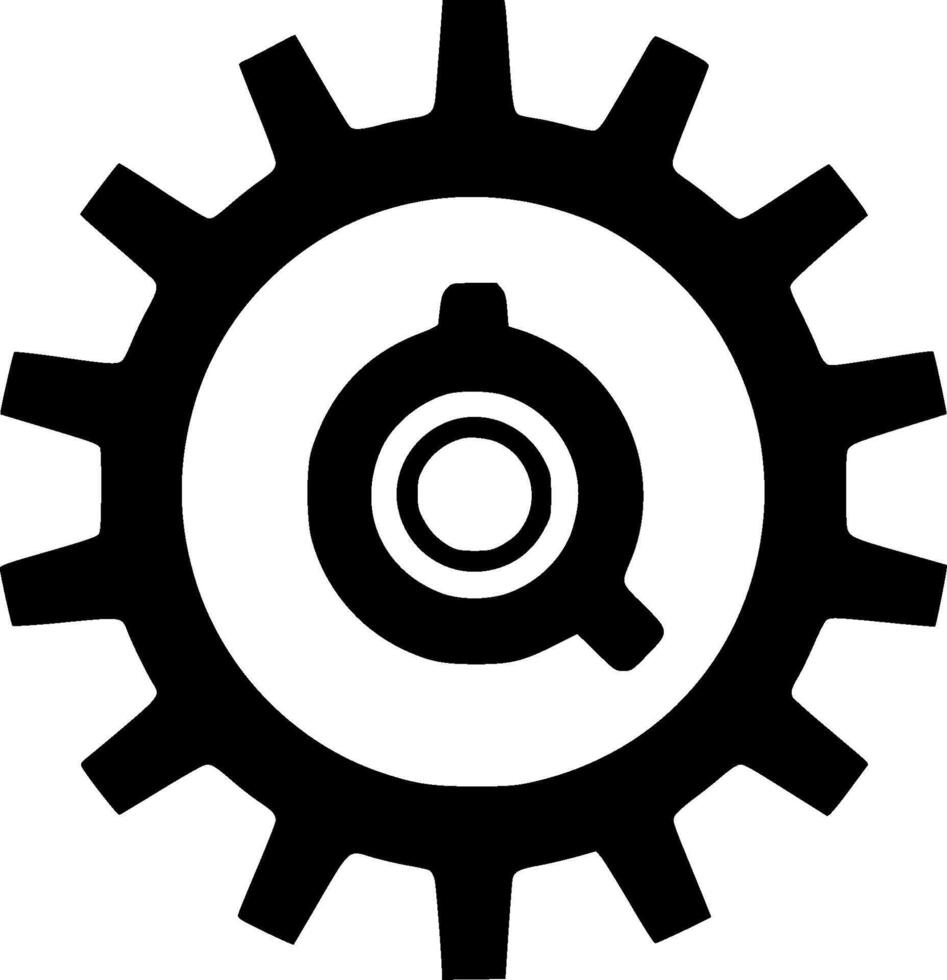 Gear, Minimalist and Simple Silhouette - illustration vector