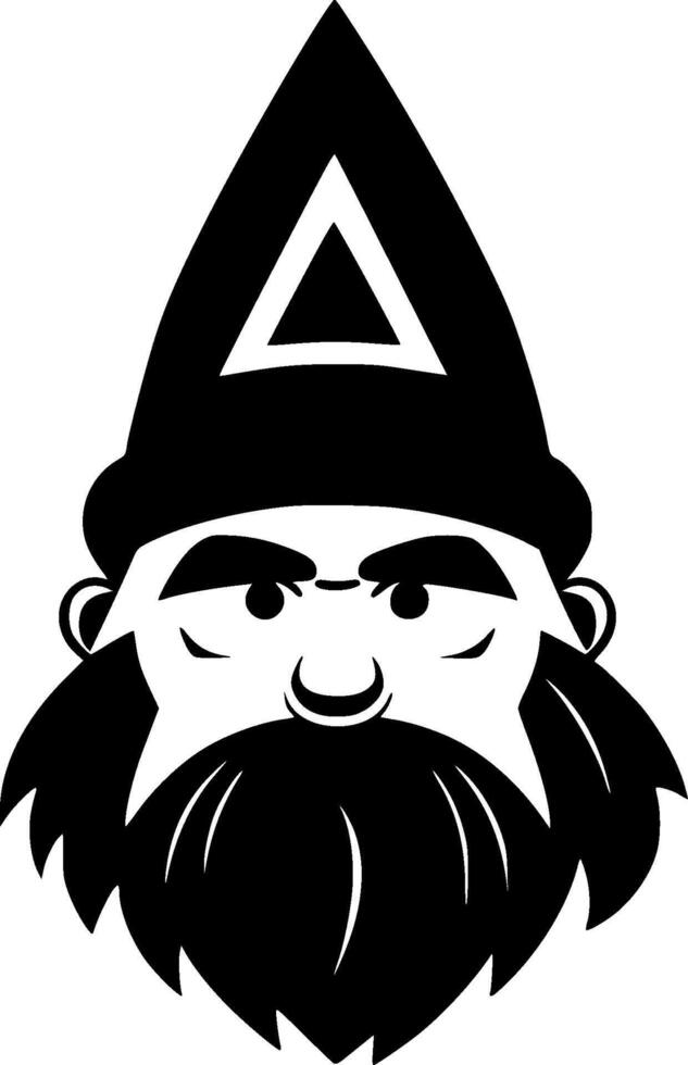 Gnome, Black and White illustration vector