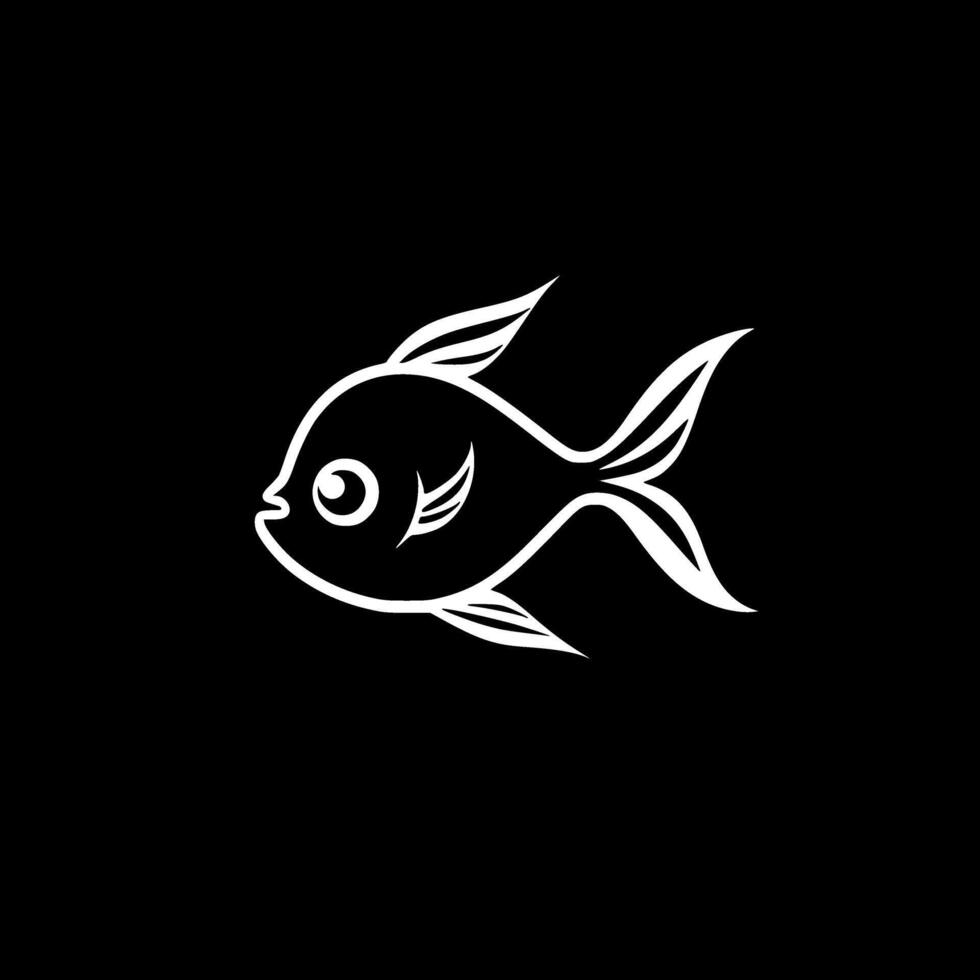 Goldfish, Minimalist and Simple Silhouette - illustration vector