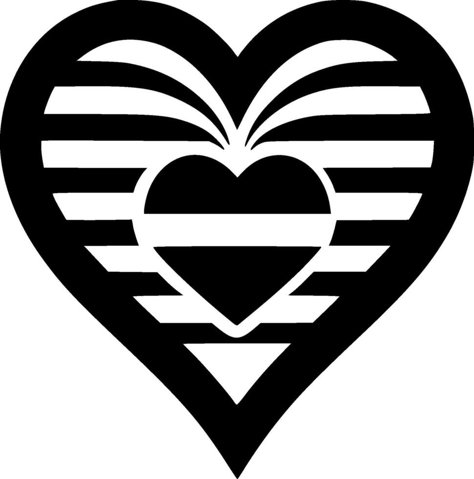 Heart, Black and White illustration vector