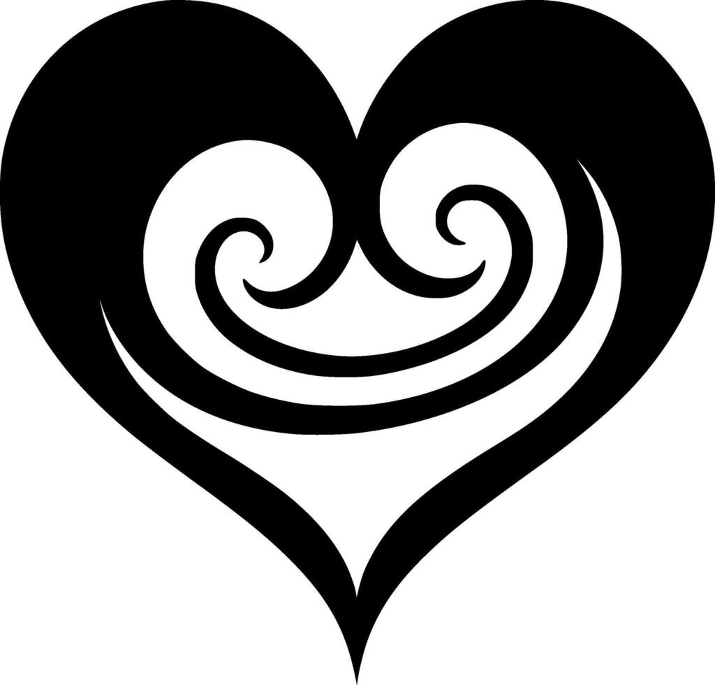 Heart, Minimalist and Simple Silhouette - illustration vector