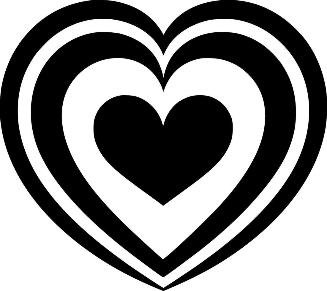 Heart, Black and White illustration vector