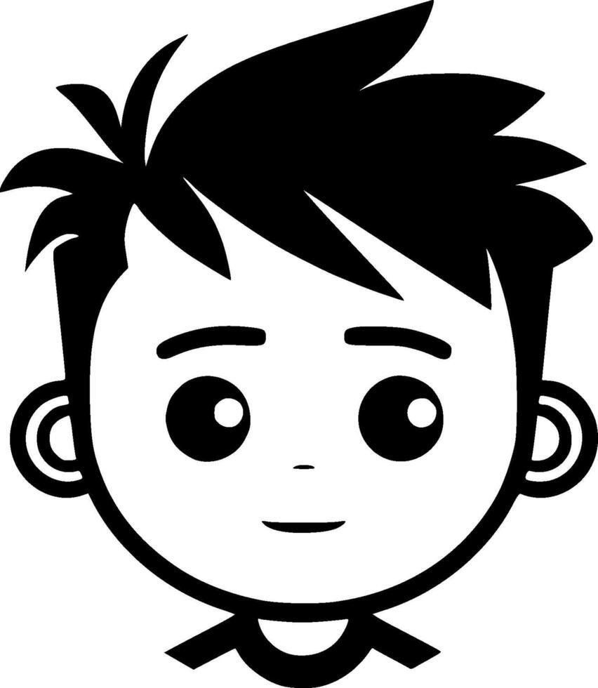 Kid, Black and White illustration vector