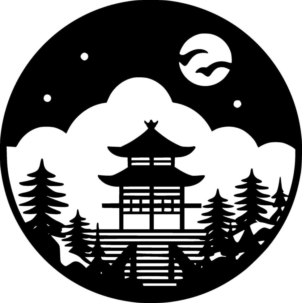 Japan, Minimalist and Simple Silhouette - illustration vector