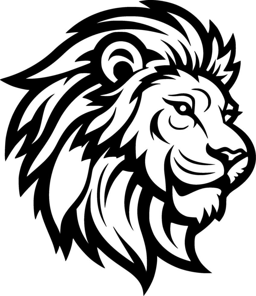 Lion, Black and White illustration vector