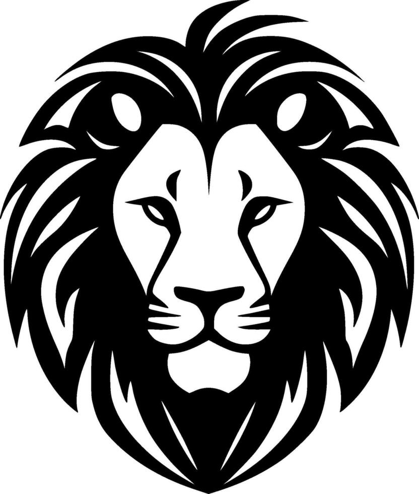 Lion, Black and White illustration vector
