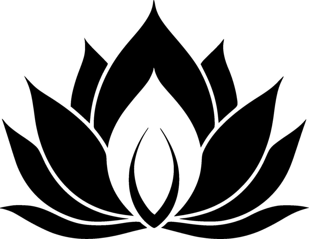 Lotus Flower, Minimalist and Simple Silhouette - illustration vector