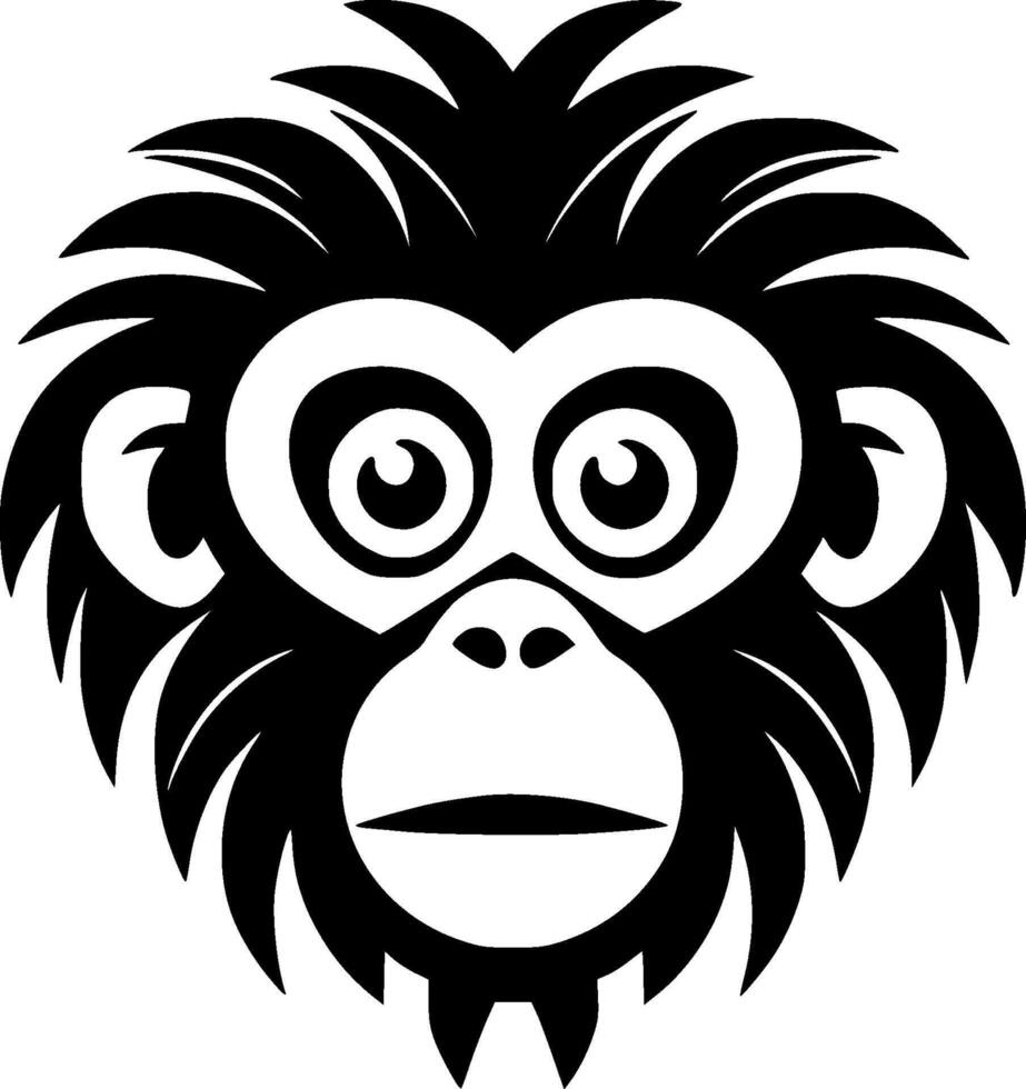 Monkey, Minimalist and Simple Silhouette - illustration vector