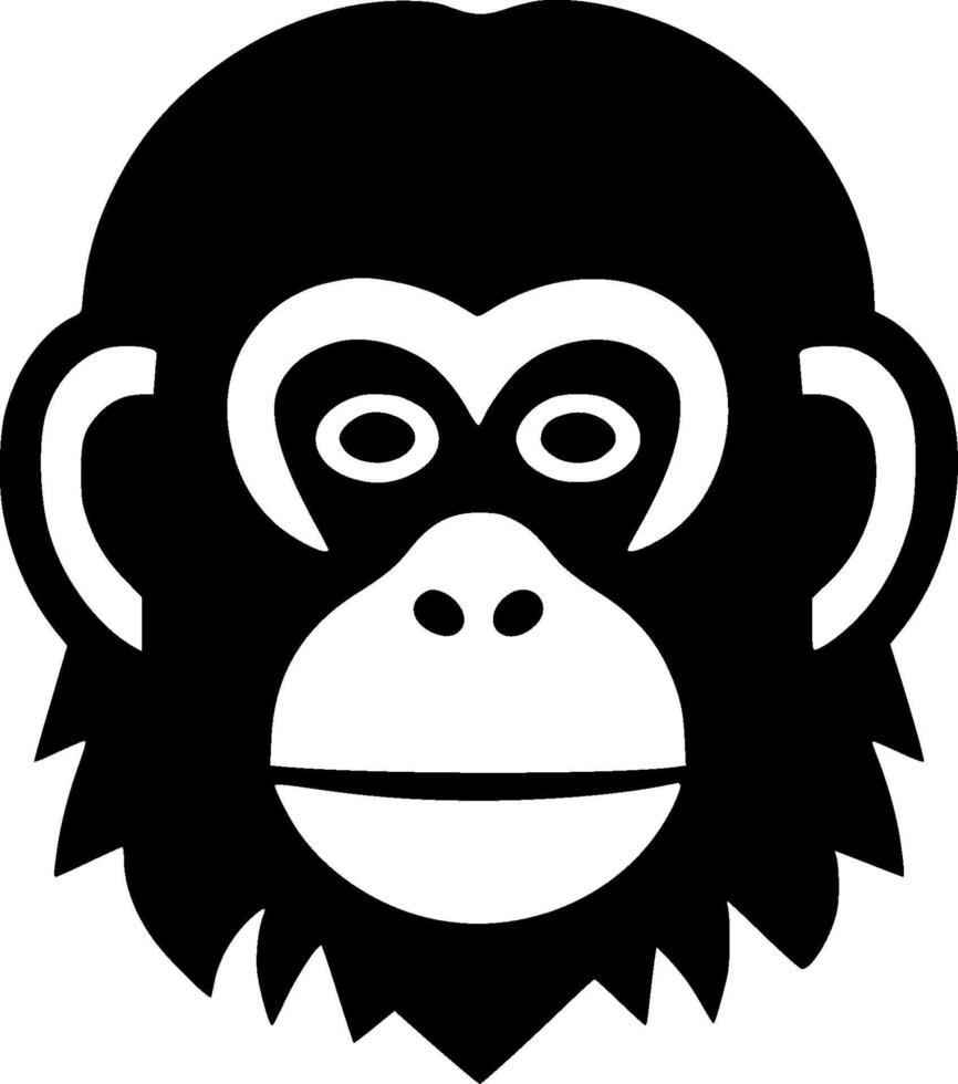 Monkey, Minimalist and Simple Silhouette - illustration vector