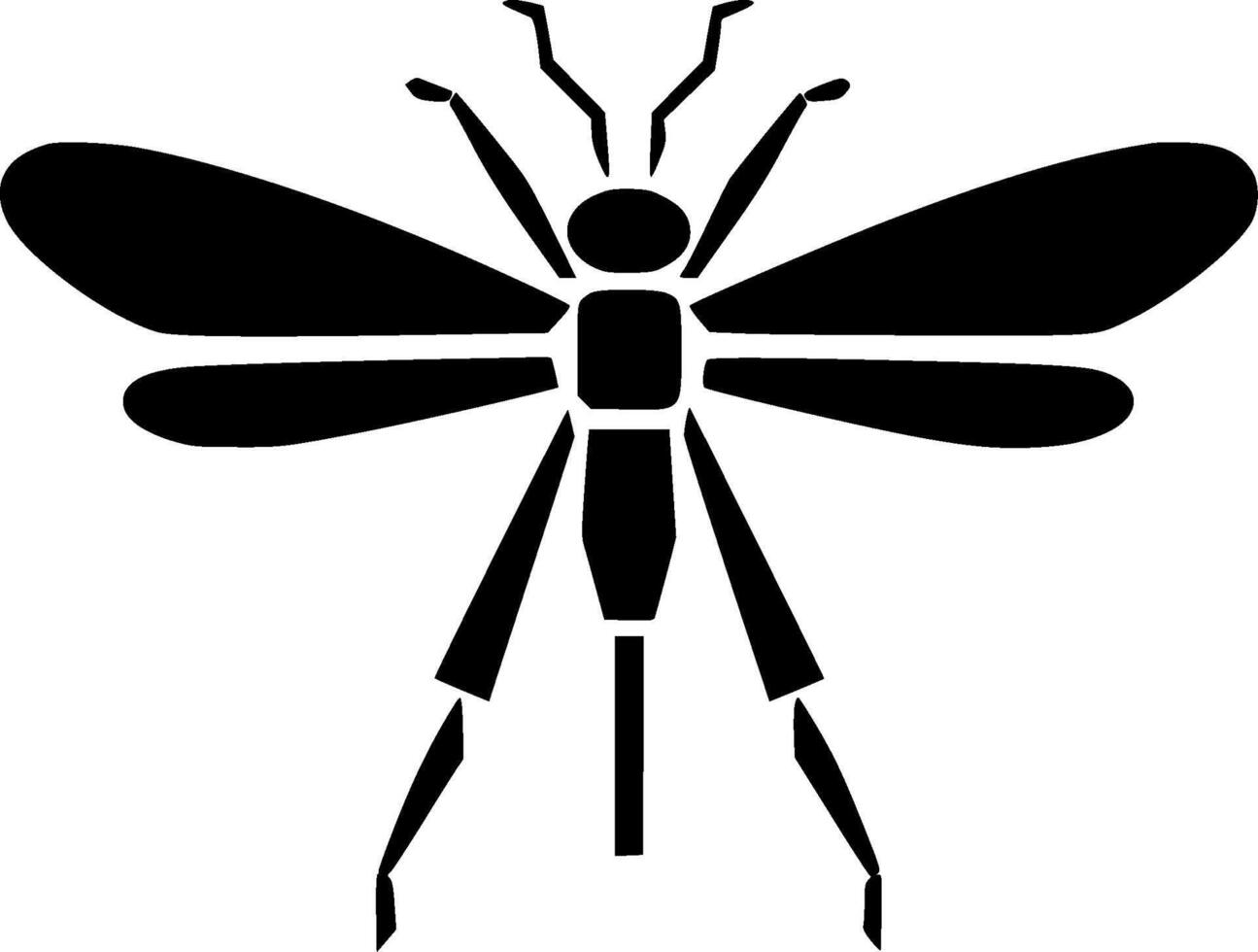 Mosquito, Black and White illustration vector