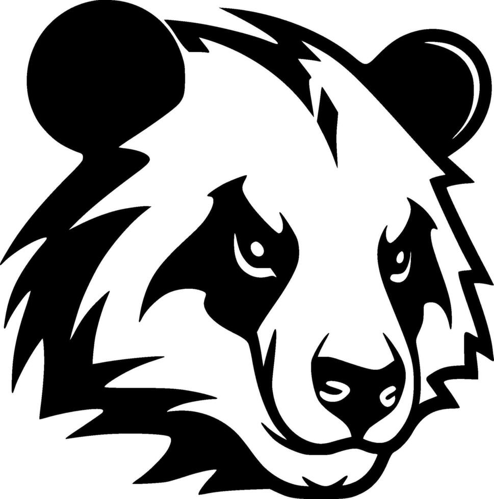 Panda, Minimalist and Simple Silhouette - illustration vector