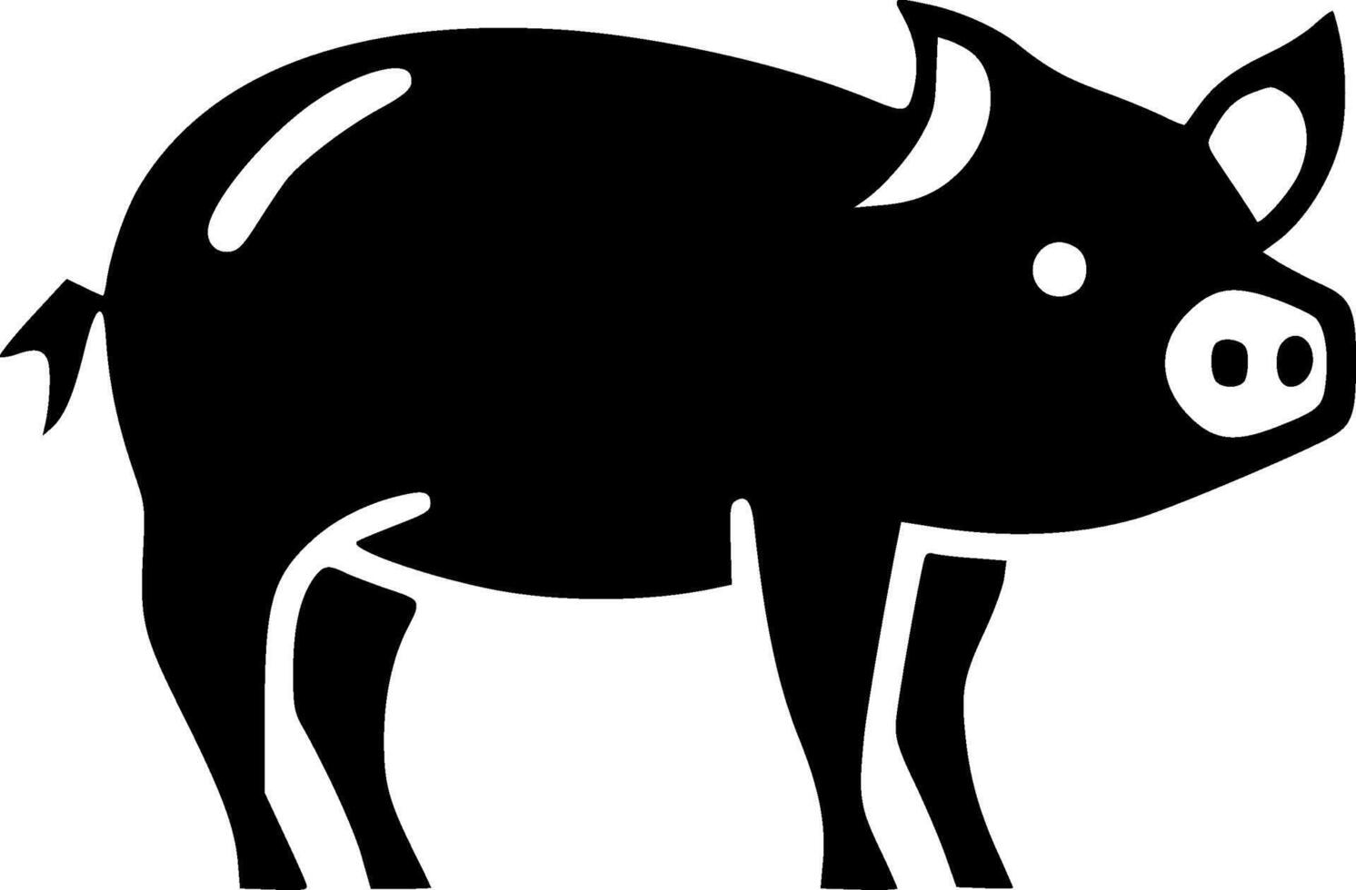 Pig, Minimalist and Simple Silhouette - illustration vector