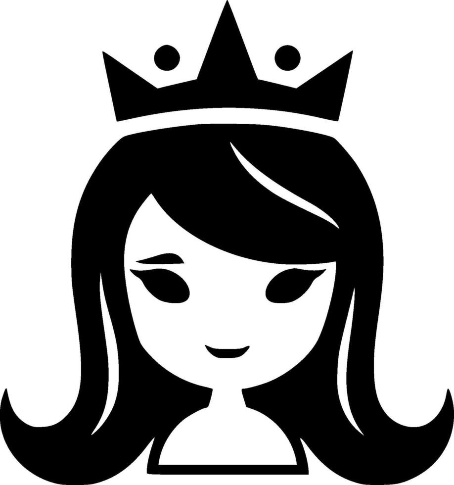 princesa, minimalista y sencillo silueta - ilustración vector