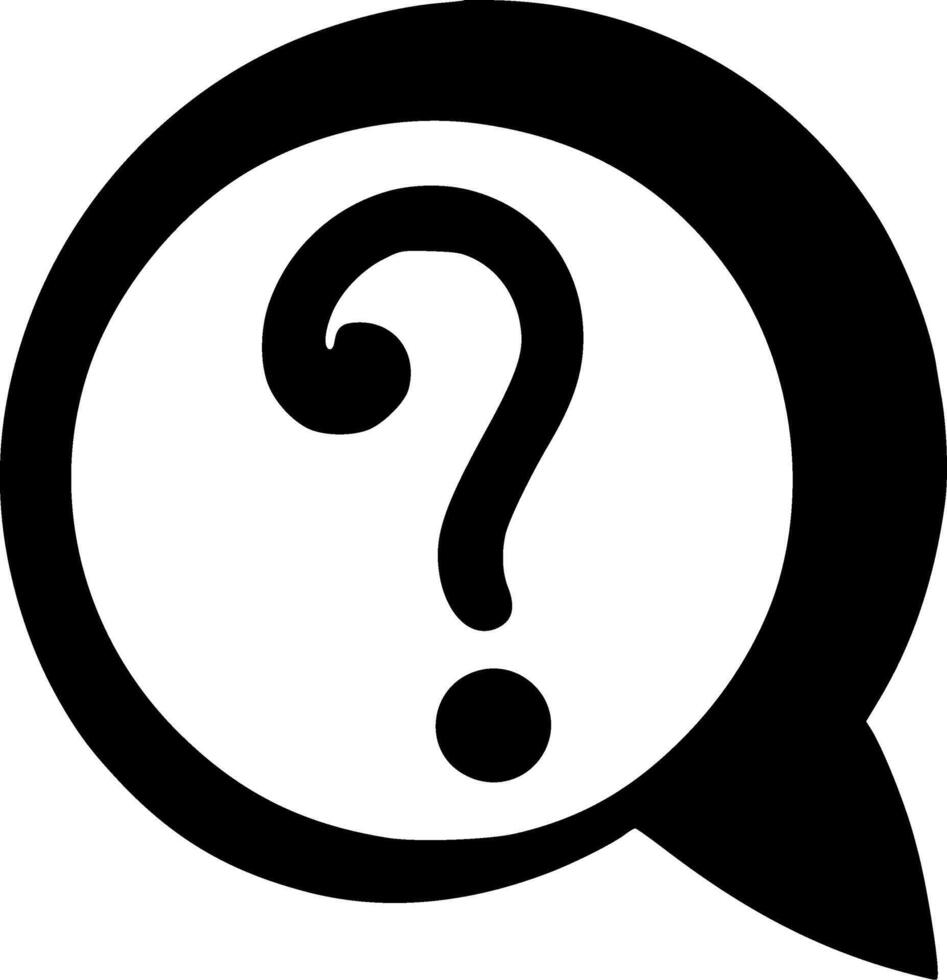 Question, Black and White illustration vector