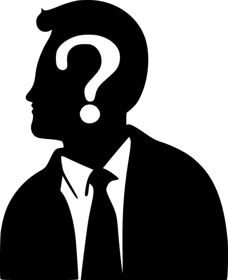 Question, Minimalist and Simple Silhouette - illustration vector