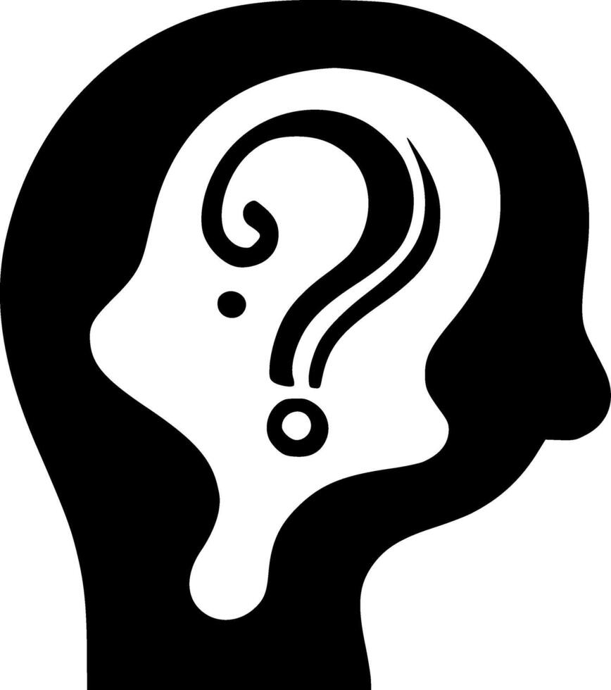 Question, Black and White illustration vector