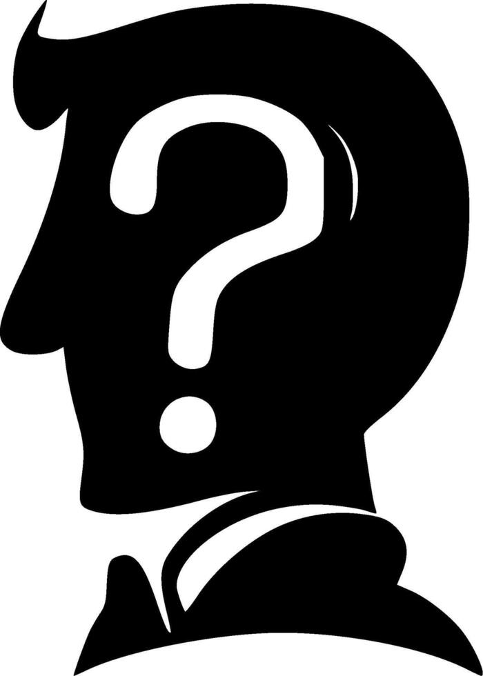 Question, Minimalist and Simple Silhouette - illustration vector