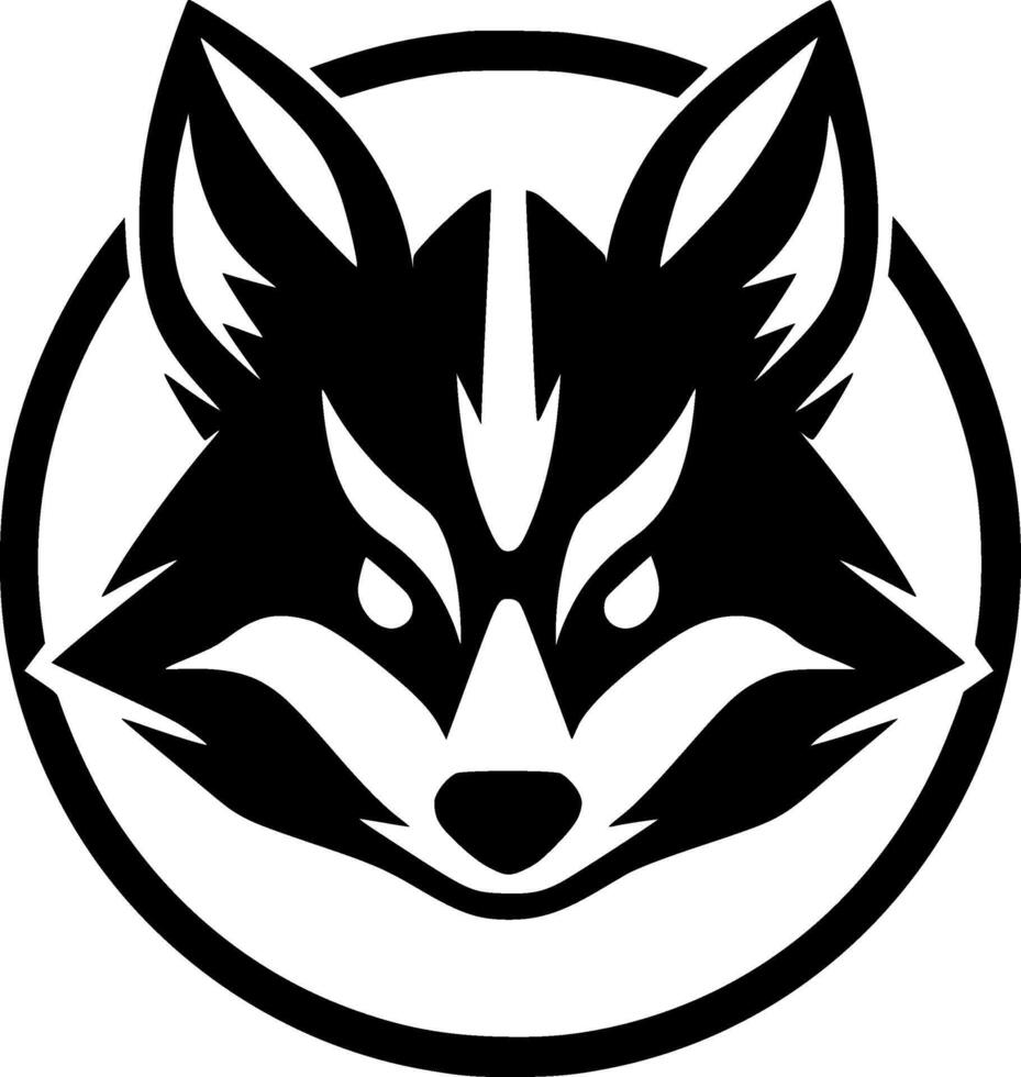 Raccoon, Minimalist and Simple Silhouette - illustration vector