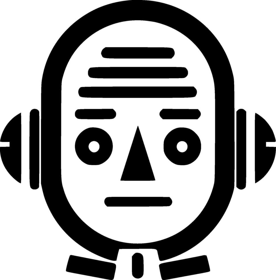 Robot, Black and White illustration 44840836 Vector Art at Vecteezy