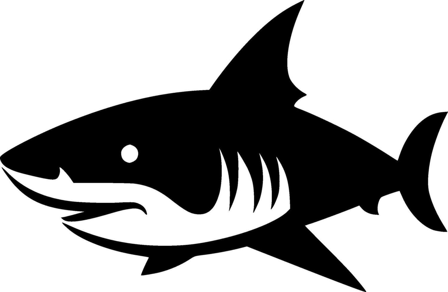 Shark, Minimalist and Simple Silhouette - illustration vector