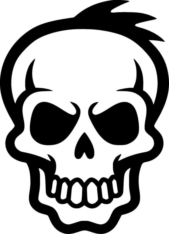 Skull, Black and White illustration vector