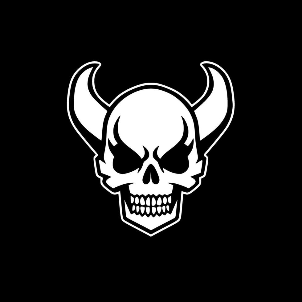 Skull, Minimalist and Simple Silhouette - illustration vector
