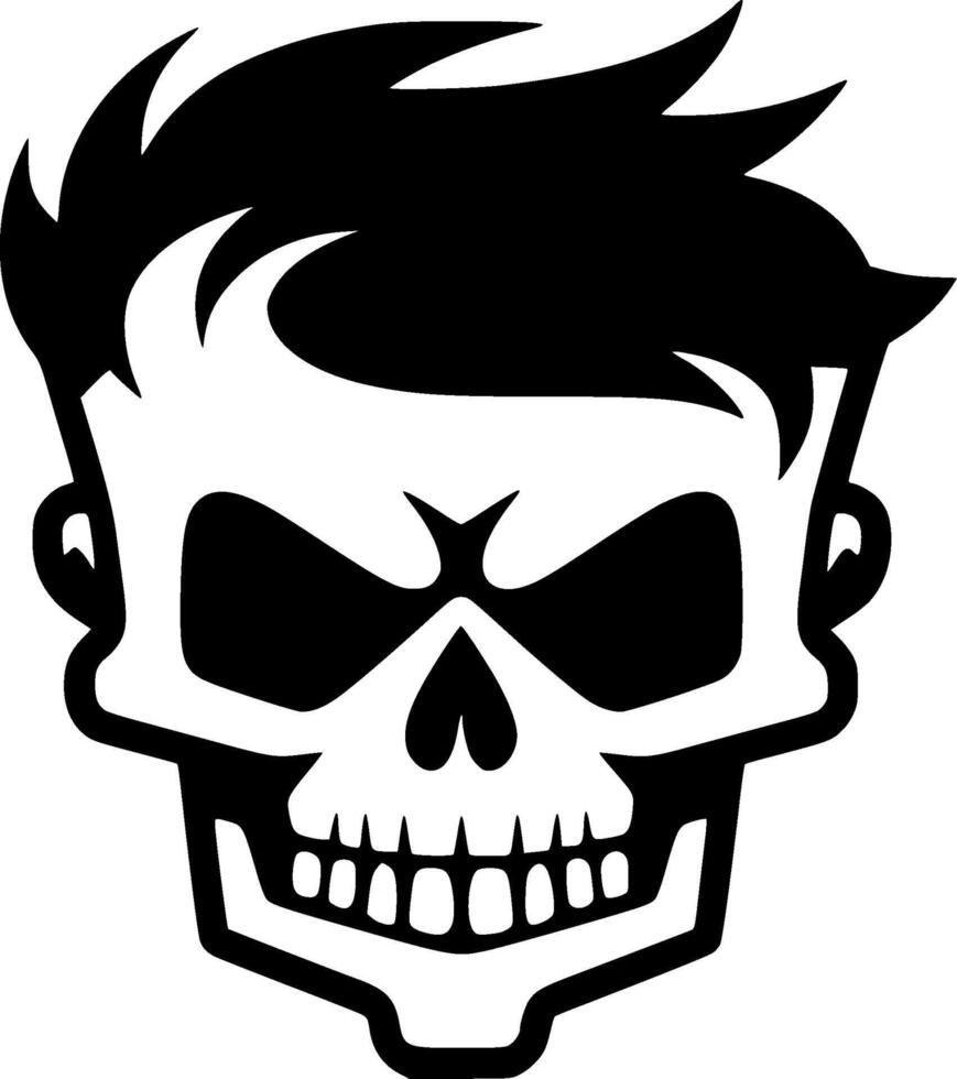 Skull - Black and White Isolated Icon - illustration vector