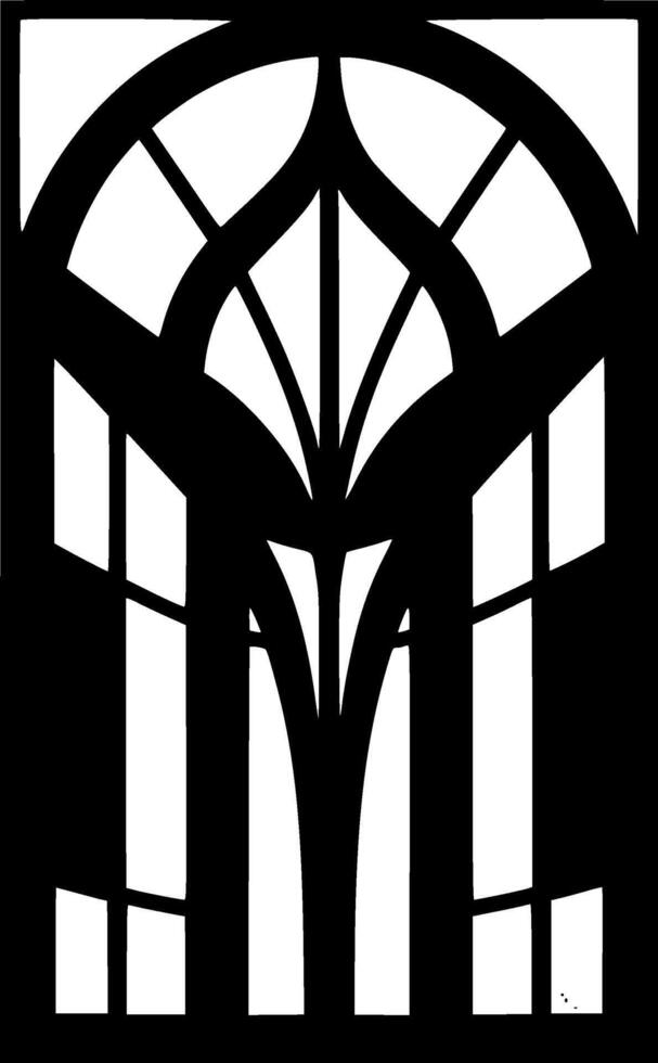 Stained Glass, Black and White illustration vector