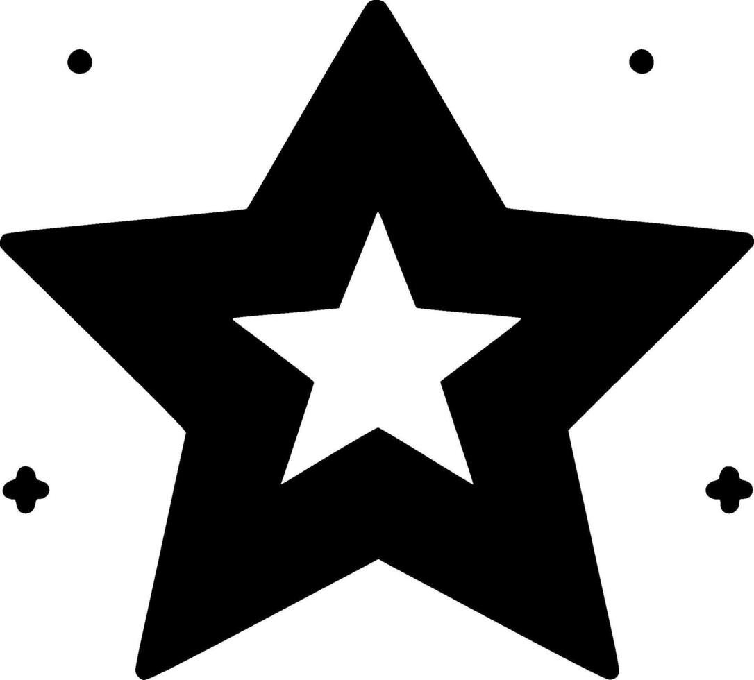 Stars - Black and White Isolated Icon - illustration vector