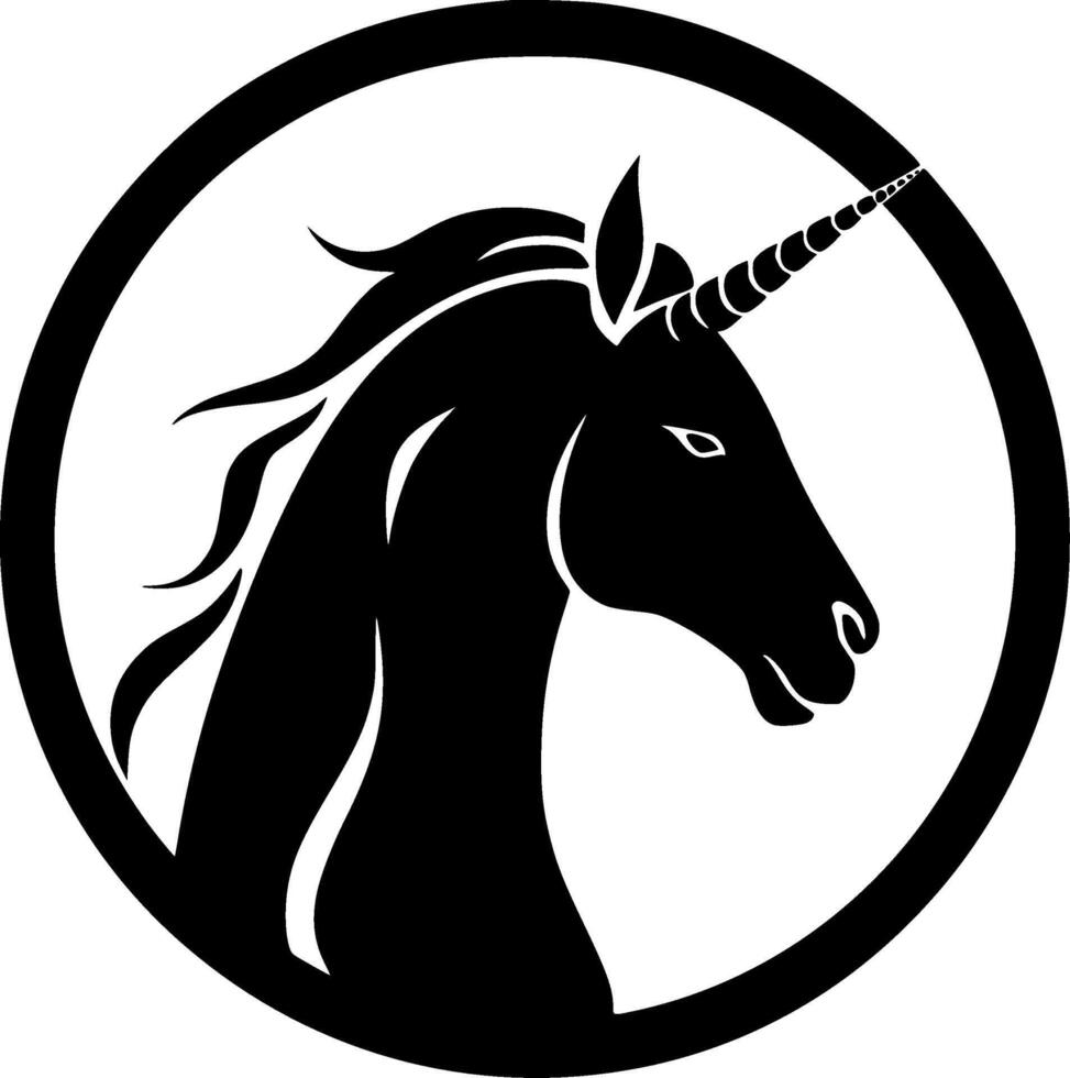 unicornio - minimalista y plano logo - ilustración vector