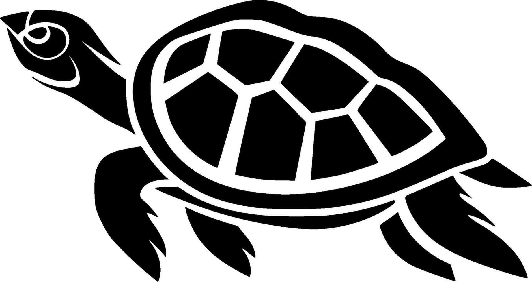 Turtle, Minimalist and Simple Silhouette - illustration vector