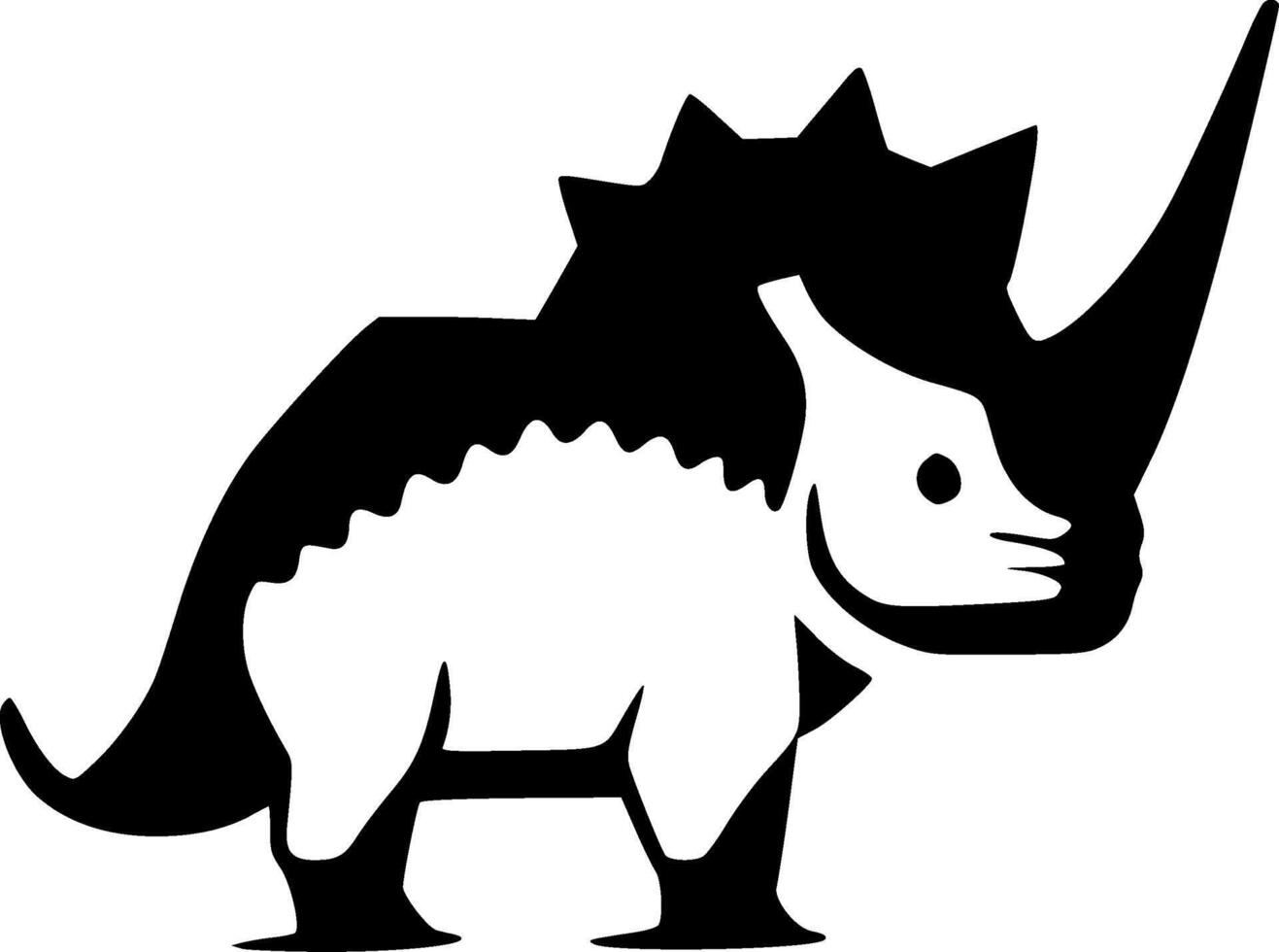 Triceratops, Minimalist and Simple Silhouette - illustration vector