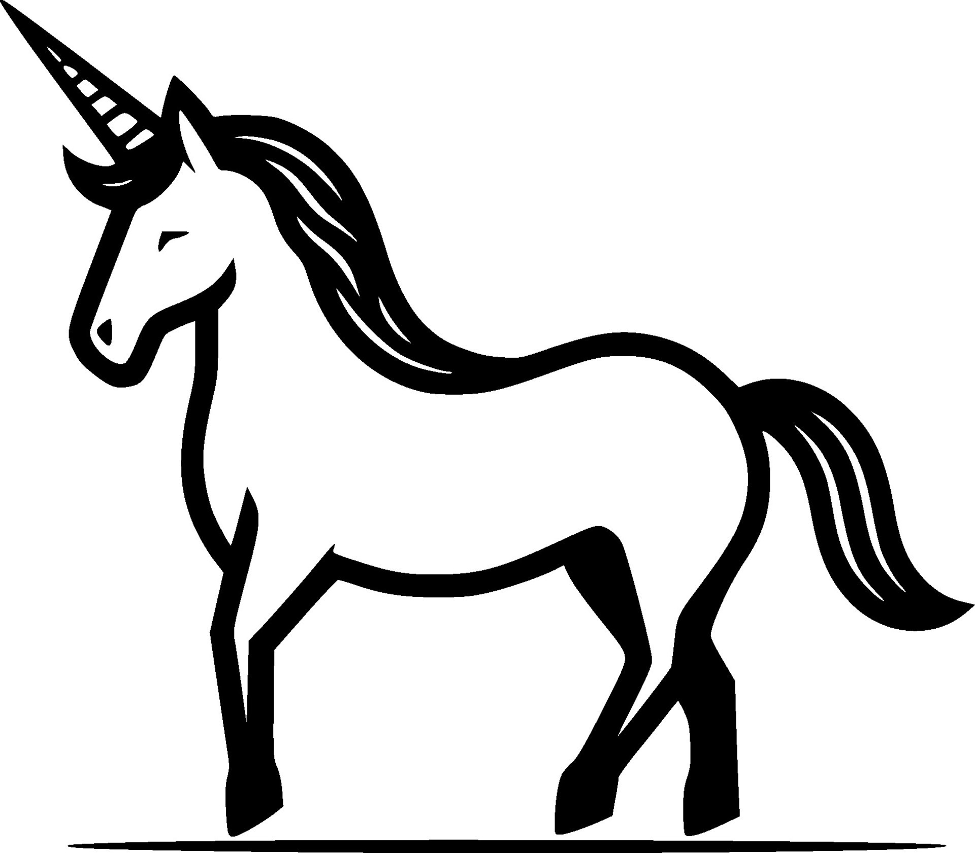 Unicorn, Black and White illustration 44841034 Vector Art at Vecteezy