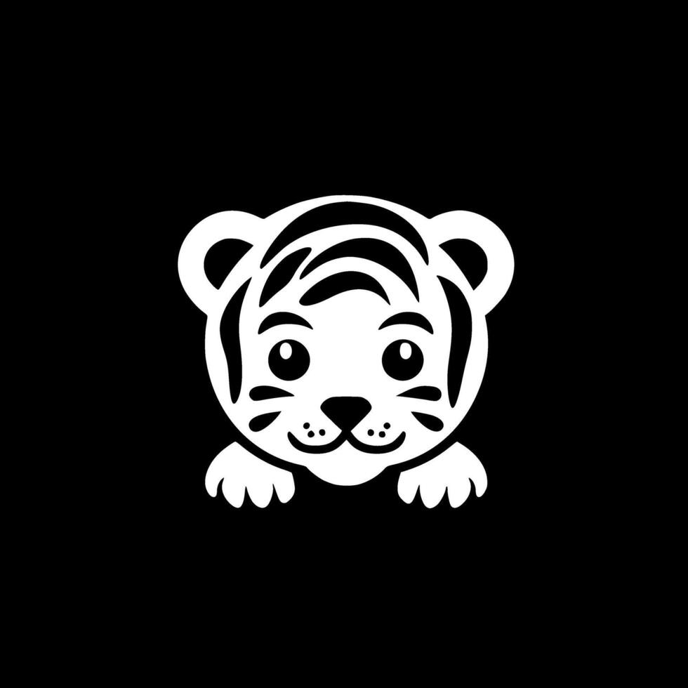 Tiger Baby, Minimalist and Simple Silhouette - illustration vector