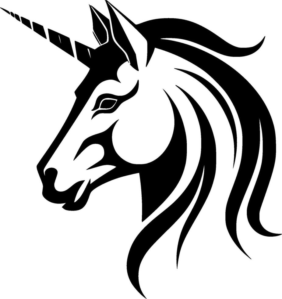 Unicorn - Black and White Isolated Icon - illustration vector