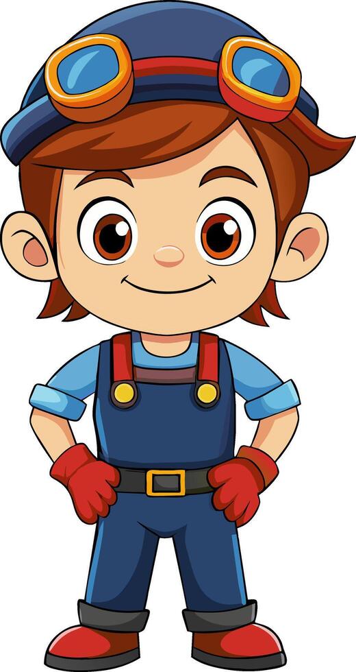 cartoon mechanic illustration vector