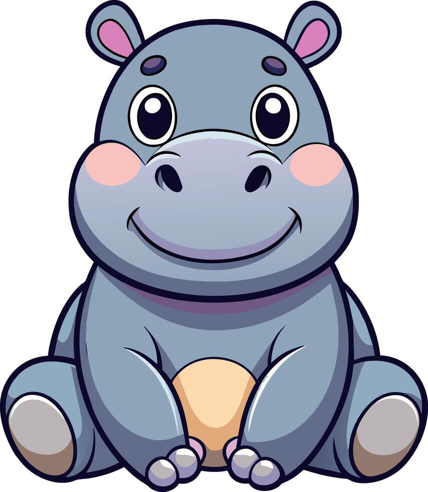 Cartoon Hippo Animal illustration vector